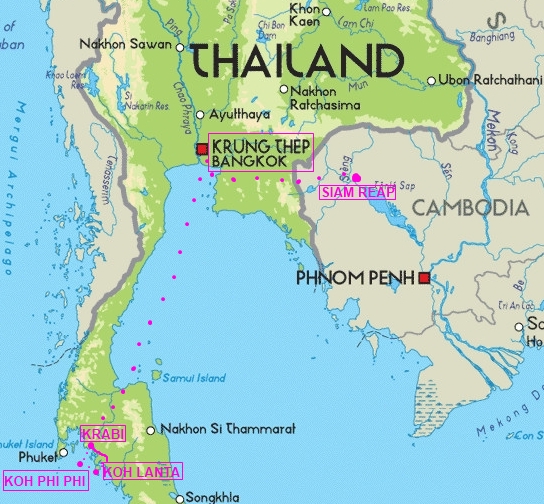 Thajsko itinerář dovolené