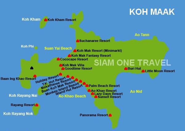 Mapa Koh Maak, Thajsko