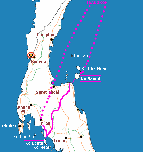 Svatební cesta mapa